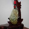 1.8" China Certified Grade A Nature Jadeite Jade Blessing Bat and Ruyi Hand Carved Necklace Pendant 8504 view 3
