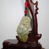 1.8" China Certified Grade A Nature Jadeite Jade Blessing Bat and Ruyi Hand Carved Necklace Pendant 8504 view 4