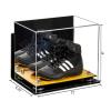 Better Display Cases Acrylic Kids Shoes Display Case - Medium Rectangle Box with Mirror Case, Silver Risers, Wall Mount and Wood Base 12" x 8.25" x 8" (A004, V41) view 2
