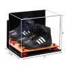 Better Display Cases Acrylic Kids Shoes Display Case - Medium Rectangle Box with Mirror Case, Red Risers, Wall Mount and Wood Base 12" x 8.25" x 8" (A004, V41) view 2