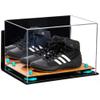 Better Display Cases Acrylic Kids Shoes Display Case - Medium Rectangle Box with Mirror Case, Blue Risers, Wall Mount and Wood Base 12" x 8.25" x 8" (A004, V41) view 1