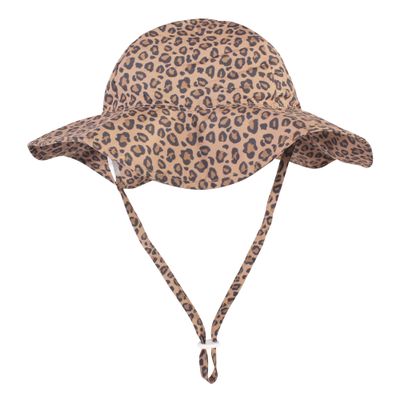Hudson Baby Unisex Baby Sun Protection Hat, Brown Leopard, 6-18 Months