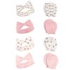 Hudson Baby Unisex Baby Cotton Headband and Scratch Mitten Set, Paris, 0-6 Months view 1