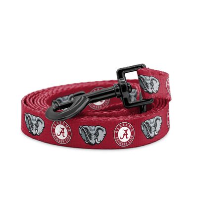 Alabama Crimson Tide Custom Handmade Adjustable Nylon Collars and Leashes (6 Ft Leash)