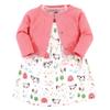Hudson Baby Girls' Cotton Dress and Cardigan Set, Farm Animals, 3-6 Months view 1