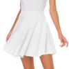 Afibi Casual Mini Stretch Waist Flared Plain Pleated Skater Skirt (XX-Large, White) view 2