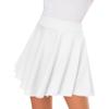 Afibi Casual Mini Stretch Waist Flared Plain Pleated Skater Skirt (XX-Large, White) view 4