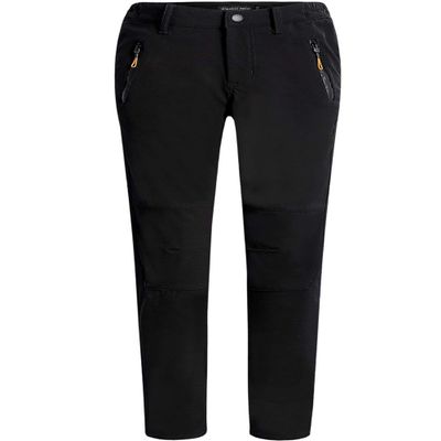 Camii Mia Women's Winter Warm Outdoor Slim Windproof Waterproof Ski Snow Fleece Hiking Pants (38W x 30L, Dark Black)