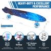 BELEEV 22 inch Skateboards for Kids, Cruiser Skateboard for Beginners Girls Boys Teens Adults, Mini Skateboards Classic Complete Skate Board with Skate T-Tool, Max Load 220 LBS (Galaxy Blue) view 3