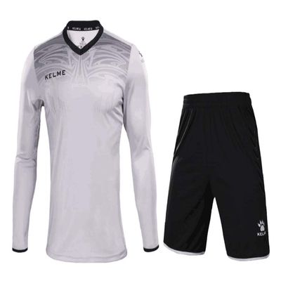 KELME Soccer Goalkeeper Jersey Uniform Kit - Mens Padded Football Goalie Jersey - Padded Shirt, Shorts and Socks Kids and Adult Sizes (Kids 8, Gray (No Socks))
