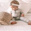 Ledy Champswiin Winter Newborn Baby Boy Girl Clothes Set Ribbed Outfits Unisex Infant Solid Long Sleeve Tops Pants 2PCS view 3