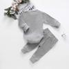 Ledy Champswiin Winter Newborn Baby Boy Girl Clothes Set Ribbed Outfits Unisex Infant Solid Long Sleeve Tops Pants 2PCS view 4