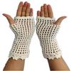 tinacrochetstudio? Crochet Fingerless Gloves Custom Elbow Length Mitness (Ivory) view 1