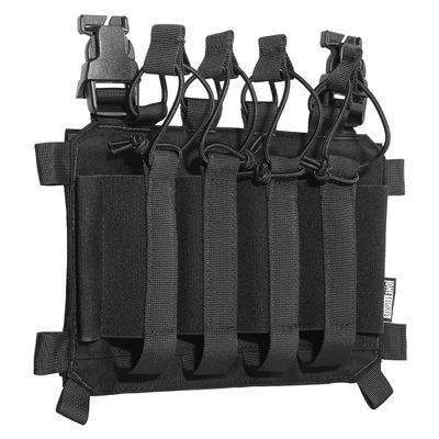 OneTigris SMG Magazine Pouch with Hook Backing Tactical Placard for MP5 MP7 Magazines with Elastic Retention Straps Black