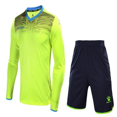 KELME Soccer Goalkeeper Jersey Uniform Kit - Mens Padded Football Goalie Jersey - Padded Shirt, Shorts and Socks Kids and Adult Sizes (Kids 14, Yellow (No Socks))