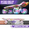 BELEEV 22 inch Skateboards for Kids, Cruiser Skateboard for Beginners Girls Boys Teens Adults, Mini Skateboards Classic Complete Skate Board with Skate T-Tool, Max Load 220 LBS (Pink) view 2