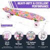BELEEV 22 inch Skateboards for Kids, Cruiser Skateboard for Beginners Girls Boys Teens Adults, Mini Skateboards Classic Complete Skate Board with Skate T-Tool, Max Load 220 LBS (Pink) view 3