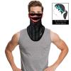 Obacle Bandana Face Mask with Ear Loops Neck Gaiter Face Mask Scarf Face Cover for Men Women (Teeth Open Mouth Red) view 2