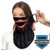 Obacle Bandana Face Mask with Ear Loops Neck Gaiter Face Mask Scarf Face Cover for Men Women (Teeth Open Mouth Red) view 4