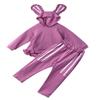 Huimingda Toddler Kids Girls Two-Piece Hooded Tracksuit Sweatshirt Top with Sweatpants Hoodie Outfit Active Set Purple 13-14 view 1