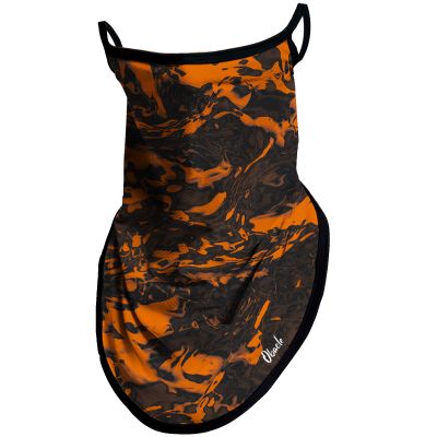 Obacle Bandana Face Mask with Ear Loops Neck Gaiter Face Mask Scarf Face Cover for Men Women (Pure Black Orange)