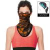Obacle Bandana Face Mask with Ear Loops Neck Gaiter Face Mask Scarf Face Cover for Men Women (Pure Black Orange) view 2