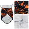 Obacle Bandana Face Mask with Ear Loops Neck Gaiter Face Mask Scarf Face Cover for Men Women (Pure Black Orange) view 3