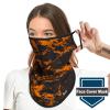 Obacle Bandana Face Mask with Ear Loops Neck Gaiter Face Mask Scarf Face Cover for Men Women (Pure Black Orange) view 4