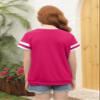 Ebifin Girls Casual Short/Long Sleeve T Shirts Kids Loose Soft Striped Color Block Tunic Tops, Tees Blouses Size 4-15 Years view 4