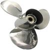 Yoofosun 35/45/50HP Polished RH 13 Tooth SS Prop Stainless Steel Propeller for Tohatsu Outboard Motor with Rubber Hub 11.1x14 view 1