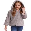 Agoky Big Girls Thicken Faux Fur Warm Coat Winter Outerwear Long Sleeve Outfit Fleece Ear Hooded Jacket Grey 12 Years view 2