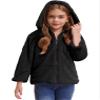 Agoky Big Girls Thicken Faux Fur Warm Coat Winter Outerwear Long Sleeve Outfit Fleece Ear Hooded Jacket Black 12 Years view 2