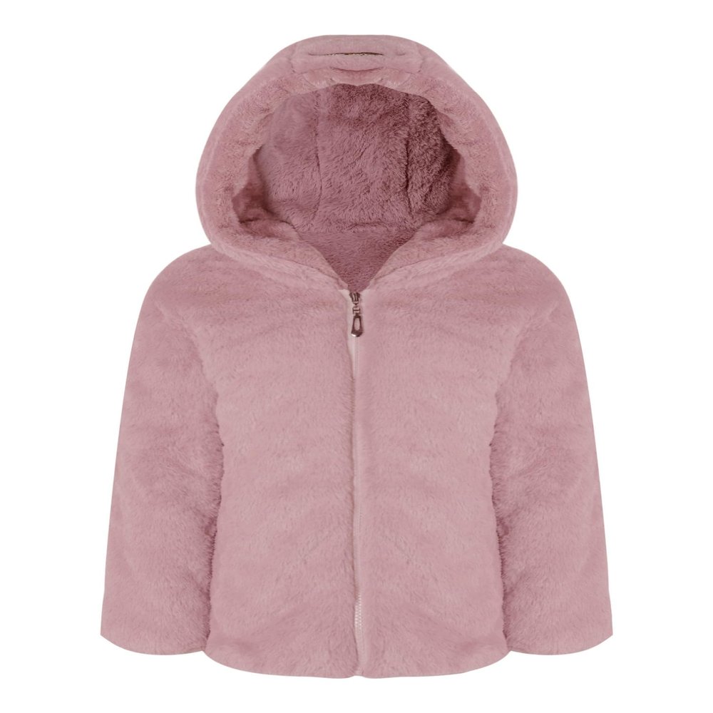 FEESHOW Little Big Girls Hooded Winter Fleece Coat Kids Faux Fur Jacket Plush Thicken Outwear Warm Overcoat Pink 12 Years