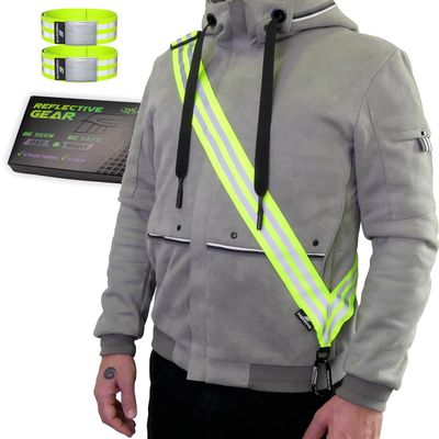 FREEMOVE Reflective SASH with 2 Reflective Arm Bands/Reflective Wristbands > Ultralight & Practical > Reflective Vest Gear for Your Visibility at Day & Night >for Dog Walking >for Women, Men, Kids