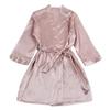 Andongnywell Women's Solid Color Satin Robe Dressing Gown Kimono Sleepwear Nightshirt with Pockets Drawstring (Champagne 1,Large)