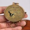 Engraved Brass Compass Gift to My Son/to Our Son/Nautical Gift for Son from Dad/Gift to Son from Mom A Perfect and Unique Gift with Leather Case (to My Son) view 2