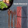 3 Set Wooden Flatware Set, 3-Piece/Set Cutlery Set Tableware Utensils Set with Wooden Fork Spoon Knife for Home Restaurant Travel view 2