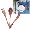 3 Set Wooden Flatware Set, 3-Piece/Set Cutlery Set Tableware Utensils Set with Wooden Fork Spoon Knife for Home Restaurant Travel view 3