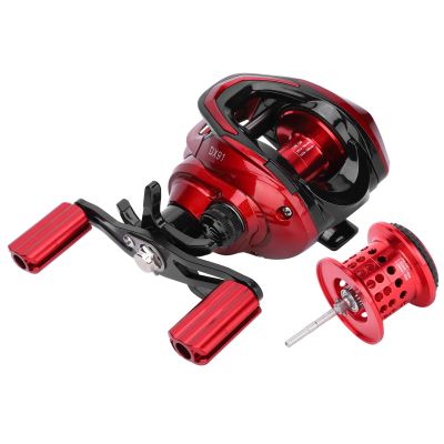 Baitcasting Reel, 18+1 Bearing 6 Gear Centrifugal Magnetic Dual Brake 7.2:1 Gear Ratio Casting Baitcasting Fishing Reel (Left Hand)