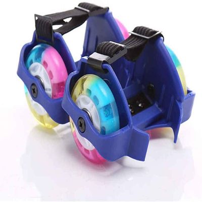 Durable Roller Skates, Skating ShoesAdjustable Strap Flashing Wheels ShoeSports Entertainment Toys for Children Over 6 Years Old,Blue