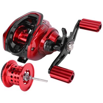 Baitcasting Reel, 18+1 Bearing 6 Gear Centrifugal Magnetic Dual Brake 7.2:1 Gear Ratio Casting Baitcasting Fishing Reel (Left/Right Hand)(Right Hand)