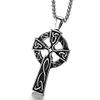 Best Dealz Stainless Steel Irish Celtic Knot Cross Pendant Necklace Men Women with 25" Chain view 3