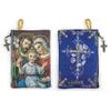 Catholic Rosary Pouch, Holy Family & God is Love, 4" x 6" Jewelry & Coin Purse with Cross, Small Woven Tapestry Icon Bag, Bolsa de Rosario Catlico para Joyera view 1