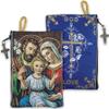 Catholic Rosary Pouch, Holy Family & God is Love, 4" x 6" Jewelry & Coin Purse with Cross, Small Woven Tapestry Icon Bag, Bolsa de Rosario Catlico para Joyera view 2