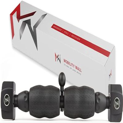 Mobility Wall- Stand Up Door Mounted Smooth Foam Roller for Soft Tissue Massage & Muscle Recovery for Exercise, Includes 1 Trigger Point Attachments