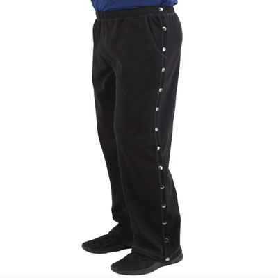 Post Surgery Tearaway Pants - Men's - Women's - Unisex Sizing (Black, Small)