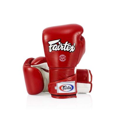 Fairtex BGV6 Angular Gloves: Premium Synthetic Leather Construction | Unique Design, Locked Thumb |Multi-Layer Padding |Ideal for Boxing, MMA, Kickboxing & More(Red/White/14oz)