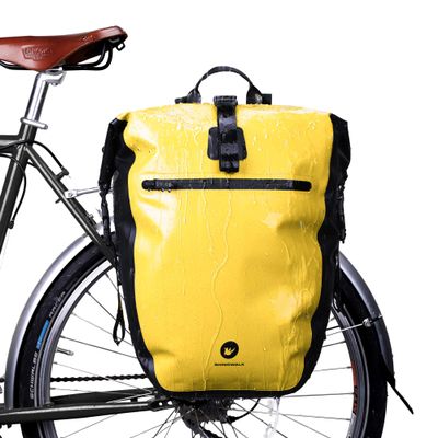 HUNTVP 27L Bike Pannier Bag Backpack Multifunctional Bicycle Bag Cycling Bicycle Rear Seat Trunk Pack Bag Bike Saddle Bag Backseat Pack Bag (Yellow)