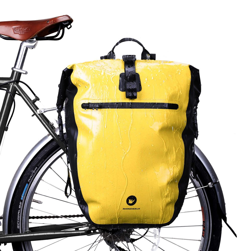 HUNTVP 27L Bike Pannier Bag Backpack Multifunctional Bicycle Bag Cycling Bicycle Rear Seat Trunk Pack Bag Bike Saddle Bag Backseat Pack Bag (Yellow)