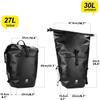 HUNTVP 27L Bike Pannier Bag Backpack Multifunctional Bicycle Bag Cycling Bicycle Rear Seat Trunk Pack Bag Bike Saddle Bag Backseat Pack Bag (Yellow) view 3